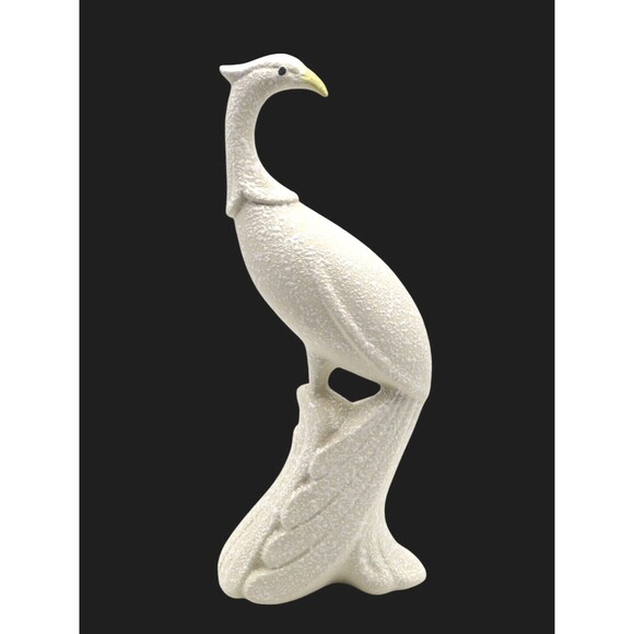 Vintage Bird of Paradise White Textured Ceramic Figurine China Craft USA 11" - Picture 2 of 7